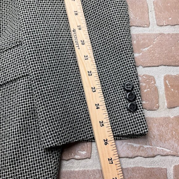 Cruppo Bachrach Blazer Men 42L Black White Check Classic Career Wool Jacket VTG - Picture 7 of 14